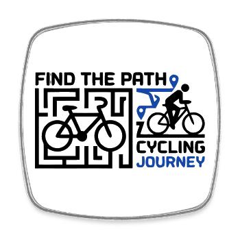 Bicycle Labyrinth Tour Lettering - Square fridge magnet - white - Front