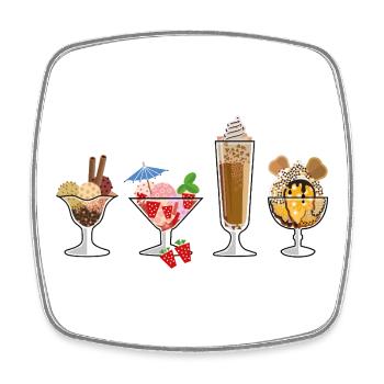 Eis, Eis - Eiszeit - Square fridge magnet - white - Front