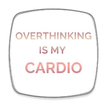 Overthinking Is My Cardio Gradient Text - Viereckiger Kühlschrankmagnet - Weiß - Vorne