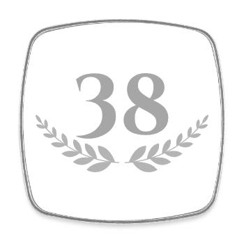 38 - Viereckiger Kühlschrankmagnet - Weiß - Vorne