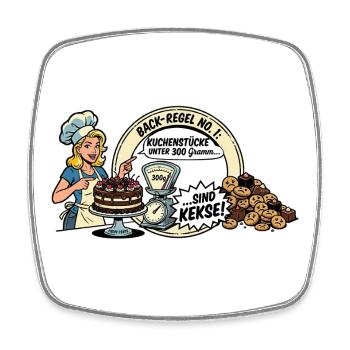 Kuchen - Viereckiger Kühlschrankmagnet - Weiß - Vorne