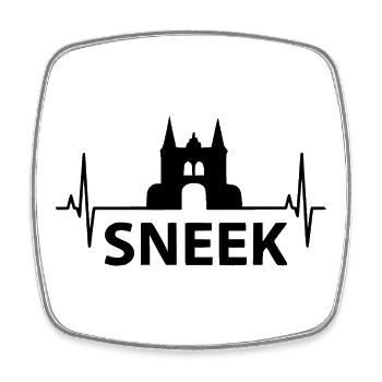 Sneek Heartbeat Friesland Design - Viereckiger Kühlschrankmagnet - Weiß - Vorne