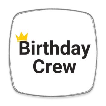 Birthday Crew - Viereckiger Kühlschrankmagnet - Weiß - Vorne