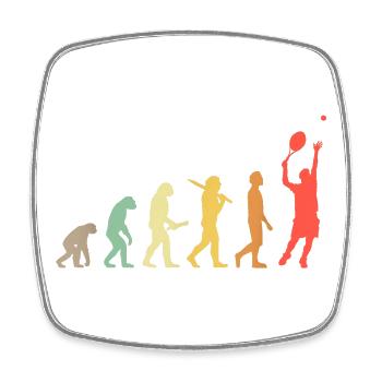 Tennis Evolution Retro-Geschenk für Tennisspieler - Viereckiger Kühlschrankmagnet - Weiß - Vorne