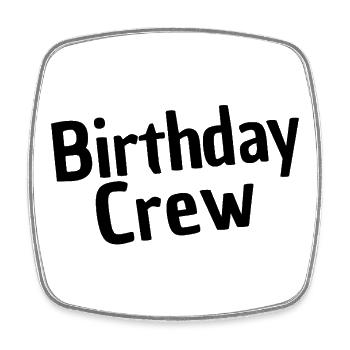 Birthday Crew - Viereckiger Kühlschrankmagnet - Weiß - Vorne