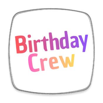 Birthday Crew - Viereckiger Kühlschrankmagnet - Weiß - Vorne