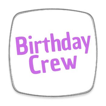 Birthday Crew - Viereckiger Kühlschrankmagnet - Weiß - Vorne