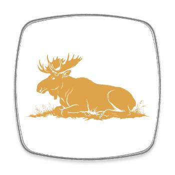 Elk - Square fridge magnet - white - Front