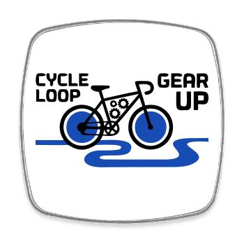 Motivational Gear Up Bicycle Loop - Square fridge magnet - white - Front