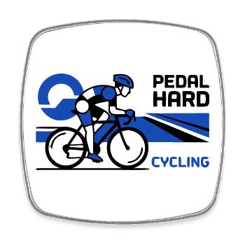 Road Bike Pedal Hard Sprint - Square fridge magnet - white - Front