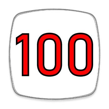 100. 100 JAHRE. 100-JÄHRIGES JUBILÄUM. GEBURTSTAG 100 - Viereckiger Kühlschrankmagnet - Weiß - Vorne