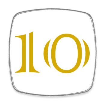 10. 10 ANS. 10e ANNIVERSAIRE. ANNIVERSAIRE 10 ANS. - Magnet carré - blanc - Devant