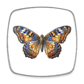Butterfly Mosaic - Art Gift - Square fridge magnet - white - Front