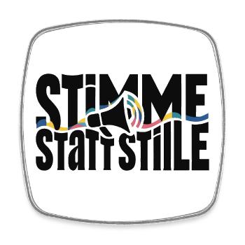 Stimme statt Stille Motiv für Protest und Demo - Viereckiger Kühlschrankmagnet - Weiß - Vorne