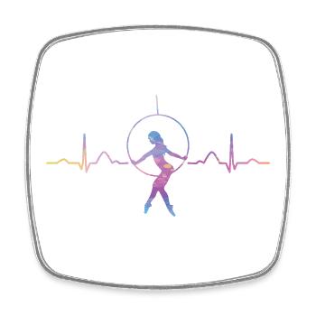Aerialist Heartbeat Aerial Ring Lyra Luftring - Viereckiger Kühlschrankmagnet - Weiß - Vorne