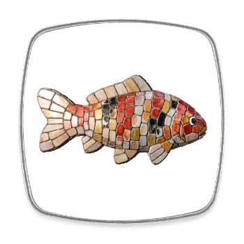 Koi Mosaic - Japanese Art for Fish Fans - Square fridge magnet - white - Front