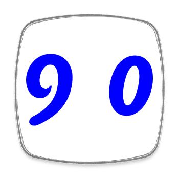 90. 90 JAHRE. 90-JÄHRIGES JUBILÄUM. 90-JÄHRIGES JUBILÄUM. - Viereckiger Kühlschrankmagnet - Weiß - Vorne
