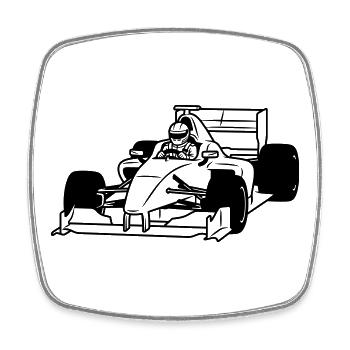 Car racing - Square fridge magnet - white - Front