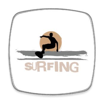 Surf Surfen Surfer - Square fridge magnet - white - Front