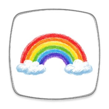 Rainbow over clouds - Square fridge magnet - white - Front