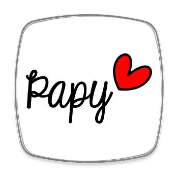 PAPY. PAPA. FÊTE DES PÈRES. BONNE FÊTE PAPY - Magnet carré - blanc - Devant