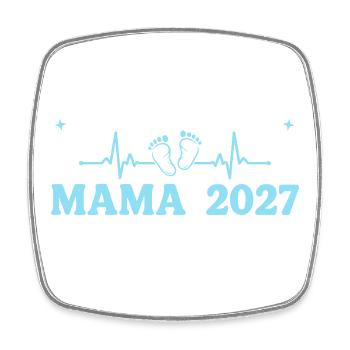 Mama 2027 Beförderung zur Mutter Geschenk - Viereckiger Kühlschrankmagnet - Weiß - Vorne