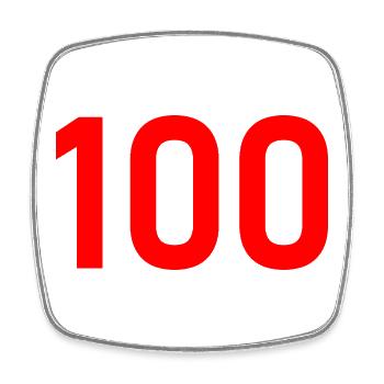 100. 100 ANS. 100e ANNIVERSAIRE. ANNIVERSAIRE 100  - Magnet carré - blanc - Devant