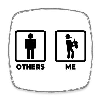Me as a saxophonist - Square fridge magnet - white - Front