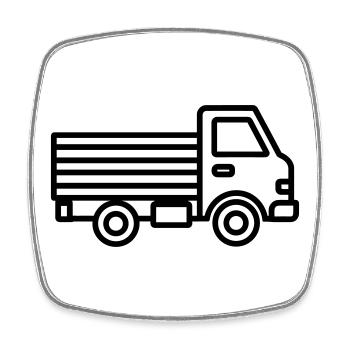 Lkw - Viereckiger Kühlschrankmagnet - Weiß - Vorne