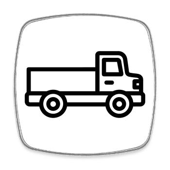 Lkw - Viereckiger Kühlschrankmagnet - Weiß - Vorne