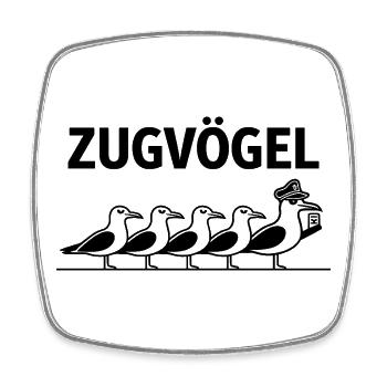  Zugvögel Bahn Schaffner Möwen Cartoon Eisenbahn - Viereckiger Kühlschrankmagnet - Weiß - Vorne