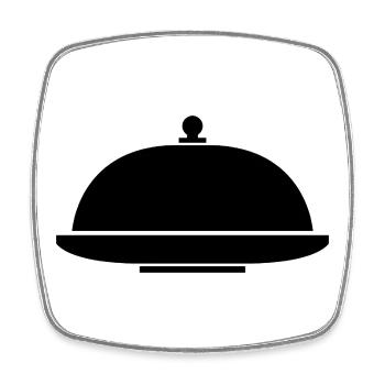 Cloche - Square fridge magnet - white - Front