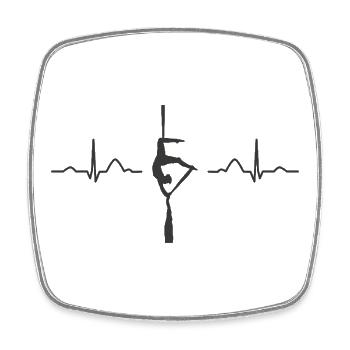 Vertikaltuch Heartbeat Luftakrobatik Aerial Silk - Viereckiger Kühlschrankmagnet - Weiß - Vorne