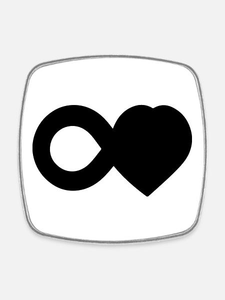 T-shirt Infini Amour - Infinity Love Heart - Magnet carré - blanc