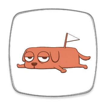 Funny Lazy Dog - Done - Moodmals - Square fridge magnet - white - Front