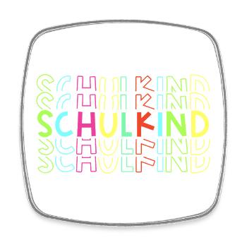 Schulkind neon - Einschulung coole Schulanfänger - Viereckiger Kühlschrankmagnet - Weiß - Vorne