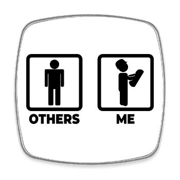 Architect Stick Figures - Square fridge magnet - white - Front
