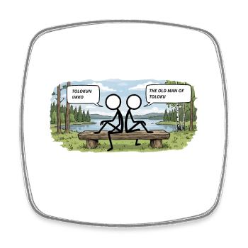 Savo Guys Duo 2 Tale Bench - Square fridge magnet - white - Front