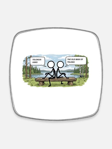 Savo Guys Duo 2 Tale Bench - Square fridge magnet - white
