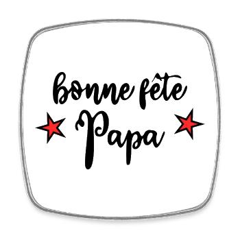 DAD. FATHER'S DAY. HAPPY FATHER'S DAY. HAPPY BIRTHDAY. - Square fridge magnet - white - Front