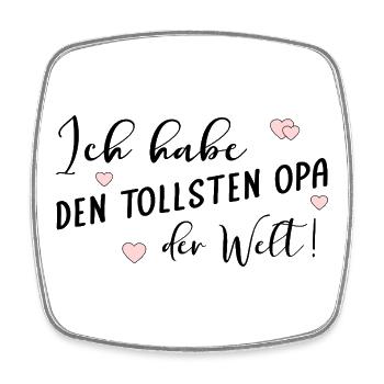 Komplimente Opa - Viereckiger Kühlschrankmagnet - Weiß - Vorne