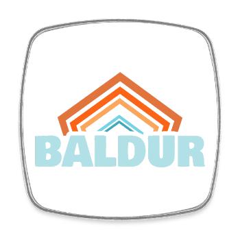 Baldur - Viereckiger Kühlschrankmagnet - Weiß - Vorne