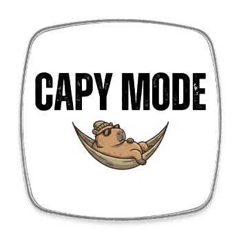 Capy Mode: Hängematten-Chill - Viereckiger Kühlschrankmagnet - Weiß - Vorne