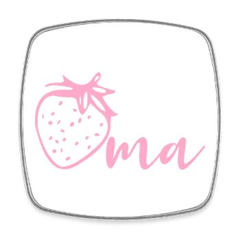 Fraises, grand-mère - Magnet carré - blanc - Devant