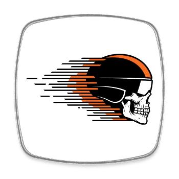 Skull Bicycle MTB Mountain Bike Road Bike Design - Square fridge magnet - white - Front