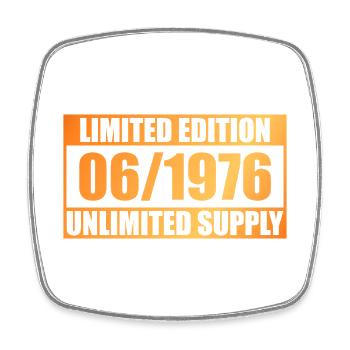 50. Geburtstag Limited Edition - ꝏ Supply 06/1976 - Viereckiger Kühlschrankmagnet - Weiß - Vorne