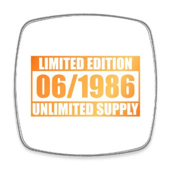 40. Geburtstag Limited Edition - ꝏ Supply 06/1986 - Viereckiger Kühlschrankmagnet - Weiß - Vorne