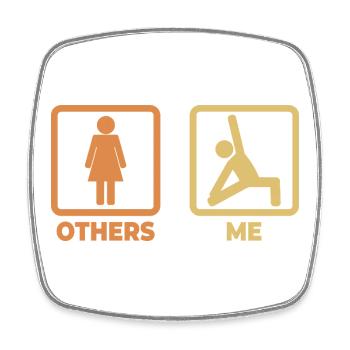 Yoga Stick Figure - Square fridge magnet - white - Front