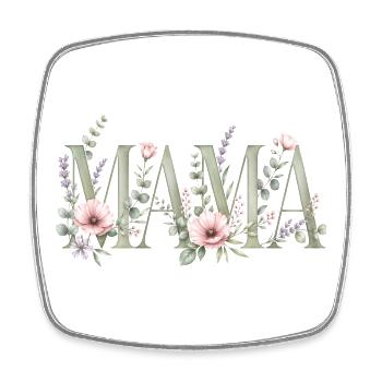 Mom Blossoms Typography Design - Square fridge magnet - white - Front