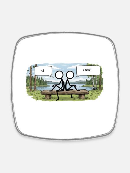 Savo Guys Duo 15 Lakeside of Love - Square fridge magnet - white